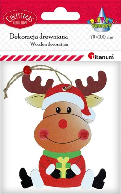 Produktbild von Rentier aus Holz 70x100mm Weihnachtsdekoration Titanum