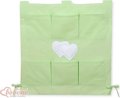 Image de Organiseur de lit d'enfant suspendu, sac de rangement, 6 compartiments pratiques avec application de cœur