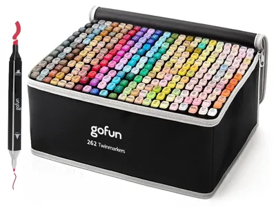 Produktbild von Gofun Twinmarkers 262 Stück – Erwachsene & Kinder – Markerstifte – Alkoholmarker – Dual-Tip – Stifte