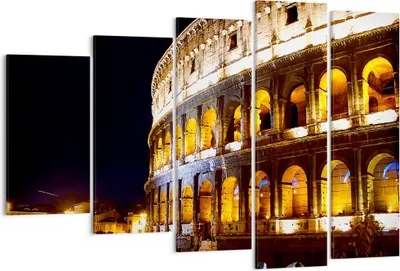 Produktbild von Bild auf Leinwand - Leinwandbild - Coloseum Rom Architektur - 150x100cm - Wand Bild - Wanddeko - Leinwanddruck - Bilder - Kunstdruck - Wanddekoration - Leinwand bilder - Wandkunst - EG150x100-1334