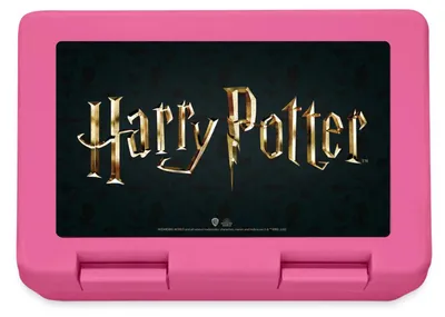 Produktbild von Spreadshirt Harry Potter Filmlogo Gold Brotdose Lunchbox, One size, Pink