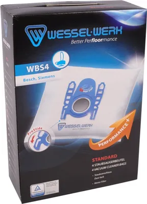 Produktbild von 4 x WBS4 = Swirl S73 Staubsaugerbeutel für Bosch und Siemens mit Staubverschluss