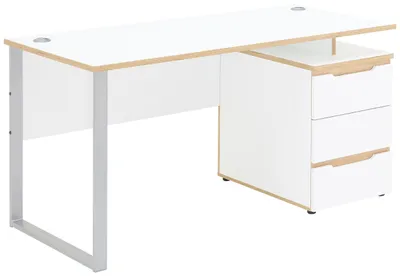 Produktbild von Schreibtisch MEMPHIS 150 x 73 cm mit Container Weiß