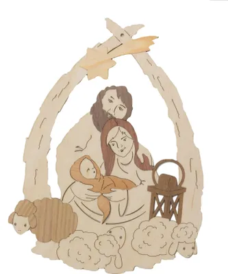 Produktbild von Drechslerei Kuhnert  Fensterbild Weihnachten Motiv Heilige Familie - Maße ca. 18x24cm - 19128