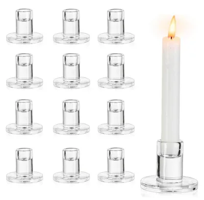 Zdjęcie produktu dla Podświetlik szklany, przeźroczysty, na 12 świec, przeznaczony do świec typu "czopik" i świec tealight, wysokość 5,5 cm