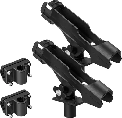 Produktbild von Verstellbare Angelhalter für Boot und Kajak - 2 Stück Seitenrail Angelrutenhalter - 360 Grad drehbar