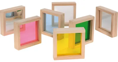 Zdjęcie produktu dla EDUPLAY 120785 Zestaw kolorowych klocków z lusterkiem 7 szt