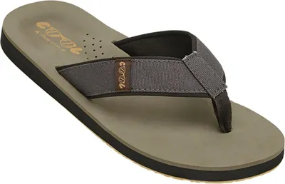Produktbild von Cool Shoe Corp. Log Herren Slipper Kaki 42 – Ergonomisches Fußbett, 4-lagige EVA-Sohle, atmungsaktive Jersey-Bänder