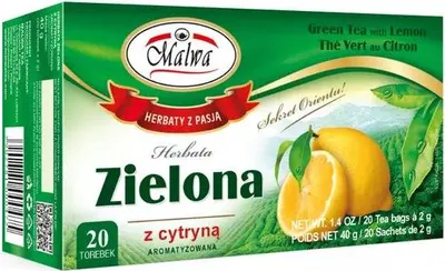Produktbild von Grüner Tee mit Zitrone 20x2g / Malwa