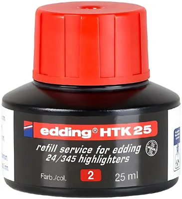 Image de edding HTK 25 Surligneur Encre de recharge rouge 25 ml