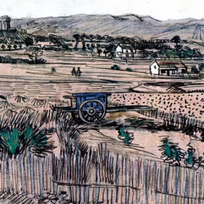 Obrázek produktu pro Vincent Van Gogh umělecký obraz - Modrý vůz, 1888 (70 x 70 cm)