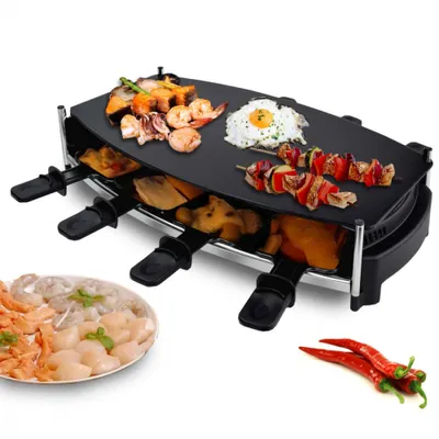 Produktbild von 8er Glasraclette | Tischgrill | Pfännchen | Emailliert Wallixa
