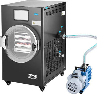 Obrázek produktu pro VEVOR Lyofilizátor Lyofilizační stroj Sušicí zařízení (kapacita 4–6 kg) pro potraviny se 4vrstvými tácky a nastavitelnou teplotou a časem, pro ovoce Ovoce Černá