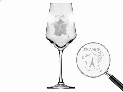 Produktbild von Exoda Weinglas Frankreich Gravur 350ml spülmaschinenfest