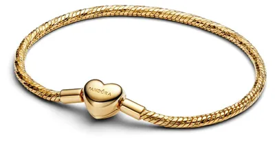 Image de Pandora Bracelet à facettes Fermoir cœur 14K plaqué or 564236C00-20 cm