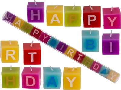 Obrázok produktu pre OOTB Farebný blok sviečok s nápisom Happy Birthday