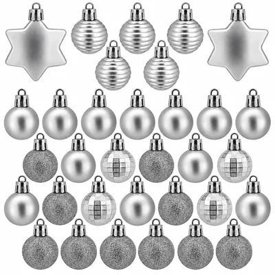 Produktbild von 132 Weihnachtskugeln Silber Christbaumkugeln Set Christbaumschmuck Baumschmuck