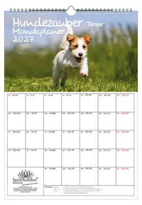 Produktbild von Hundezauber Terrier Planer DIN A3 Kalender für 2027 Welpen und Hunde - Seelenzauber