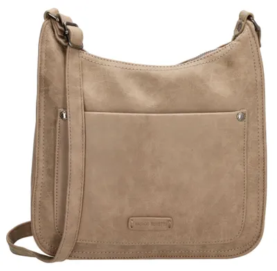 Produktbild von Damen Tasche Schultertasche Umhängetasche Crossover Bag Leder Optik Handtasche Taupe