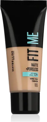 Produktbild von Maybelline Fit Me Matte & Poreless 105 Natural Ivory, Röhre, Flüssigkeit, Beige, Natural Ivory, Licht, Warm