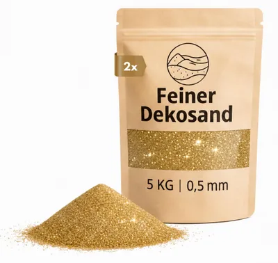 Productafbeelding van Deko-Sand goud, 10 kg, geschikt voor vazen, glazen en als decoratief strooimateriaal