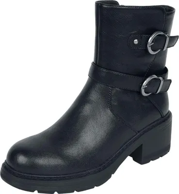 Produktbild von Black Premium by EMP Damen schwarze Boots mit Schnallen EU37