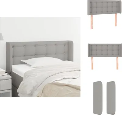 Produktbild von vidaXL Kopfteil mit Ohren Hellgrau 83x16x78/88 cm Stoff -  Kopf- & Fußenden