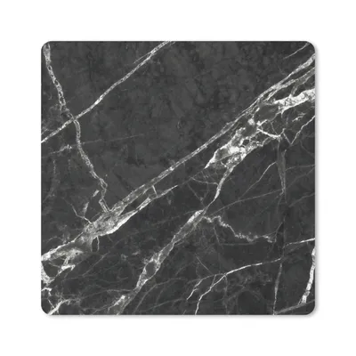 Produktbild von MuchoWow® Mauspad Mousepad Marmor - Linie - Weiß - Schwarz 30x30 cm - Mousepads - Maus Mat - Pad - Mausunterlage - Gaming
