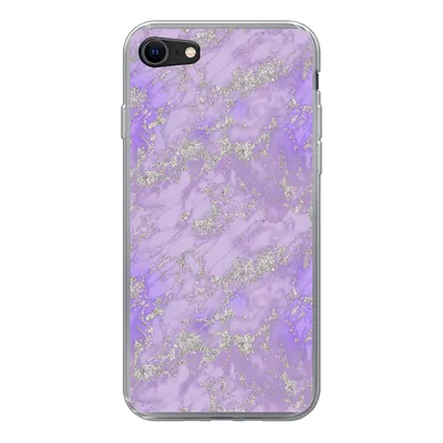 Produktbild von MuchoWow® Handyhülle Schutzhülle Hülle für iPhone 8 Marmor - Lila - Muster Silikon Softcase Handy Hülle - Schutzhaube