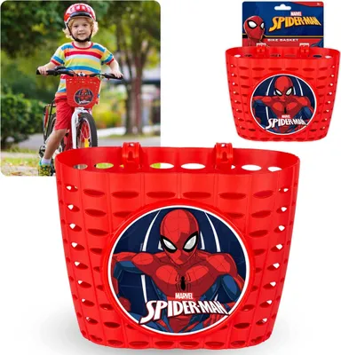 Obrázek produktu pro MARVEL Spider-Man Dětský košík na řídítka, chlapecký košík na kolo, koloběžku 20x15x16 cm