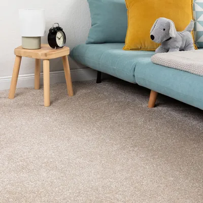 Produktbild von Steffensmeier Teppichboden Korsika Meterware  | Auslegware für Kinderzimmer Wohnzimmer Schlafzimmer | Sand, Größe: 300x800 cm