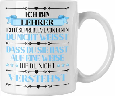 Produktbild von Trendation - Lehrer Geschenk Tasse Abschied Abschiedsgeschenk Grundschullehrer Spruch (Weiß)
