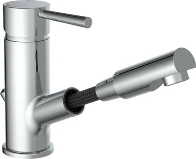 Produktbild von SCHÜTTE Waschtischarmatur Cornwall, Einhebelmischer mit Haarbrause, Wasserhahn Bad Chrom