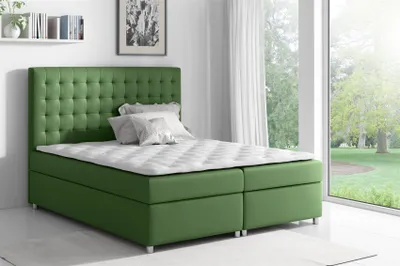 Produktbild von Boxspringbett Schlafzimmerbett CARIN Polyesterstoff Grün 200x200cm