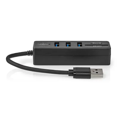 Produktbild von Nedis USB-Hub - USB-A Male - 3x USB A Female - 5-Port port(s) - USB 3.2 Gen 1 - Stromversorgung über USB - 5 Gbps - SD & MicroSD
