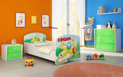 Obrázek produktu pro ACMA I postel pro mládež Dětská postel junior kompletní sada s roštem a matrací bílá 29 aeroplane 160x80