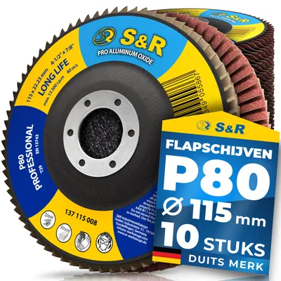 Productafbeelding van Waaierslijpschijven 115 mm, P80 voor roest en verfverwijdering