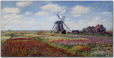 Produktbild von Coloray Bild aus Acryl 100 cm x 50 cm - Gehärtetes Acryl Acrylblock mit Bild Küche Wohnzimmer Wanddekoration Dekoration - Mühle Wiese Monet