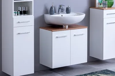 Obrázek produktu pro Waschbeckenunterschrank >Paris< in Weiß - 60x54x35cm (BxHxT)