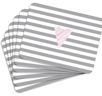 Produktbild von MG Design Set aus 6 Kork-Platzsets - Heart 3 - 30 x 40 cm - hitzebeständig & abwischbar, mit Korkrückseite