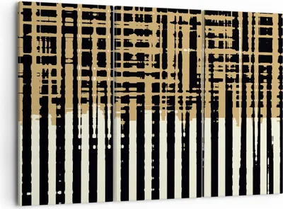 Produktbild von Bild auf Leinwand - Leinwandbild - 3 Teile - Abstraktion Weiß Gürtel - 105x70cm - Wand Bild - Wanddeko - Wandbilder - Leinwanddruck - Bilder - Wanddekoration - Leinwand bilder - CE105x70-4857