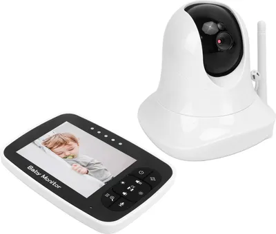 Obrázek produktu pro 3,5palcový video monitor pro děti, noční vidění, 2cestná komunikace, ukolébavka, monitorovací kamera s detekcí teploty, 100–240 V, zástrčka EU