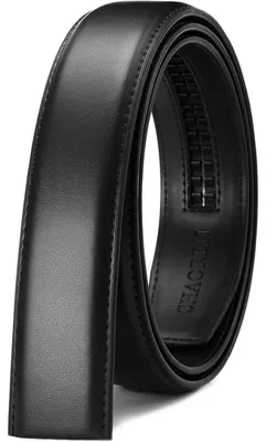Immagine prodotto di Cintura da uomo, senza fibbia, automatica, in pelle, 35 mm, colore nero, taglia 110-120 cm