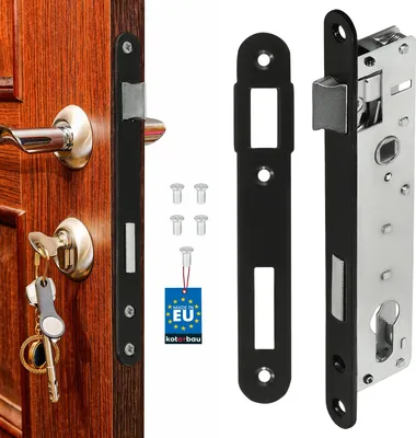 Produktbild von KOTARBAU® Einsteckschloss 90/22 PZ Gegenplatte Verzinkt Universal Links/Rechts Zimmertürschloss Rohrrahmenschloss Innen/Außenbereich Sicherheisschloss