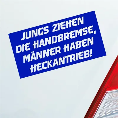 Produktbild von Auto Aufkleber Jungs ziehen die Handbremse Männer haben Heckantrieb 12x6 cm Dunkelblau Sticker Heckscheibenaufkleber