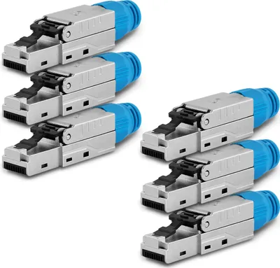 Produktbild von CAT8 CAT8.1 6x Netzwerk Stecker RJ45 Netzwerkstecker Werkzeuglos 2000 MHz Metall