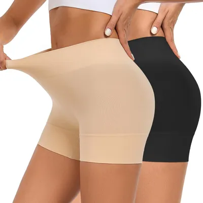 Productafbeelding van Dameshort met hoge taille voor fietsen en sport, effen, zwart en beige, maat M