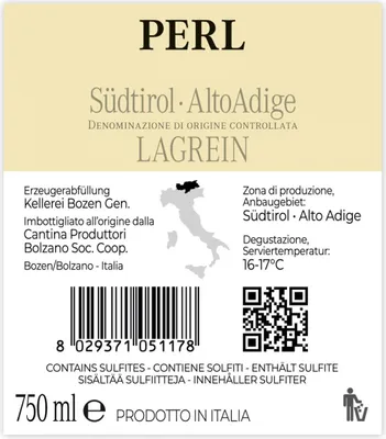 Produktbild von 12er Karton 2023 LAGREIN  PERL Südtirol von Kellerei Bozen - Rotwein