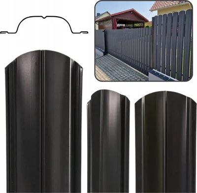 Zdjęcie produktu dla Klara Sztacheta Metalowa Ogrodzeniowa Ocynk Dwustronna Grafit Połysk 80cm