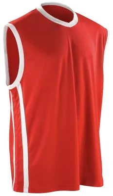 Immagine prodotto di Spiro - Top senza maniche da uomo, asciugatura rapida, basket LT4552 (4XL) (rosso/bianco)